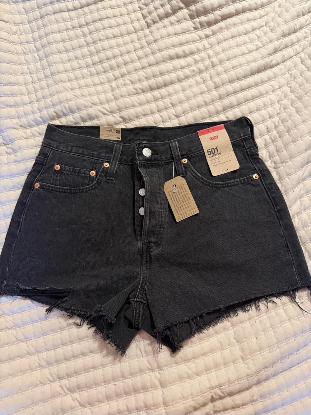 Levi's 501 Button-Fly Black Cutoff Jean Shorts